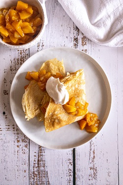 Jollibee Inspired Peach Mango Pie Crepes